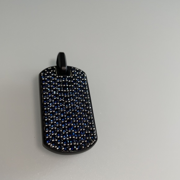 David Yurman 35mm Titanium Blue Sapphire Tag - Picture 2 of 6